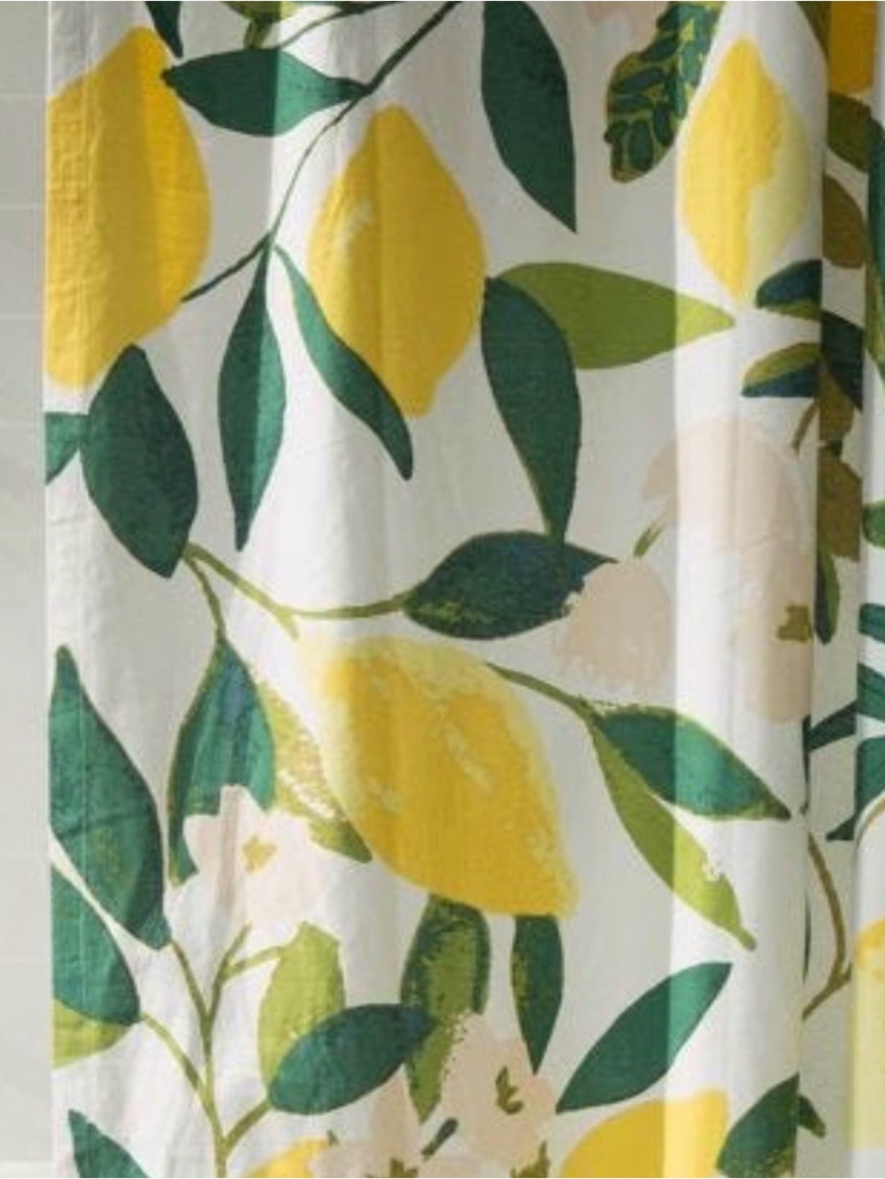 Urban Outfitters Lemon & Leaf Shower Curtain - Yellow & Green - Picture 2 of 3